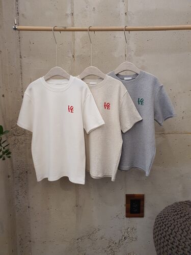 [겨울신상 무배] 러브피치 프린팅 스판 라운드 반팔 티셔츠