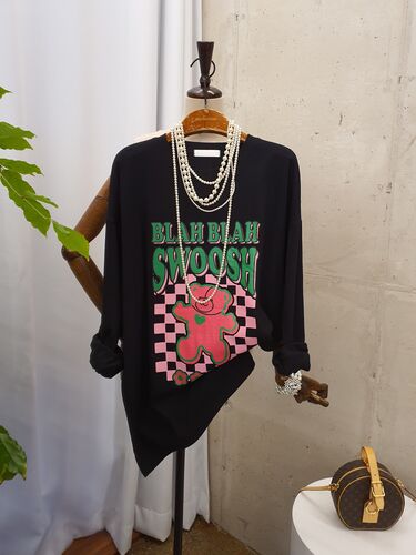 [봄신상 무배] 핑쿠 젤리곰 루즈핏 라운드 긴팔 티셔츠