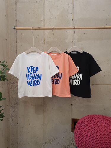 [1+1봄신상 무배] 키킴 레터링 루즈핏 라운드 반팔 티셔츠