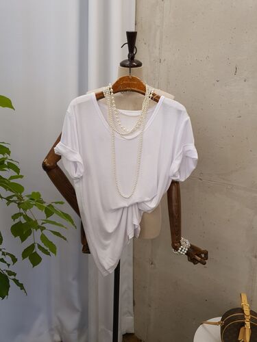 [1+1여름신상 무배] 오앙 살랑 무지 유넥 반팔 티셔츠