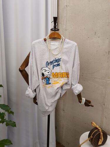 [가을신상 무배] 화성 멍멍이 프린팅 라운드 맨투맨 티셔츠