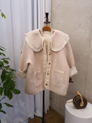 [겨울신상 무배] 덤블 레이스 카라 양털 뽀글 자켓