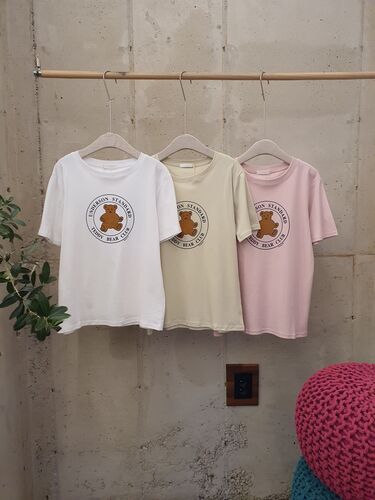 [봄신상 무배] 베어 도장 쾅 반팔 라운드 티셔츠