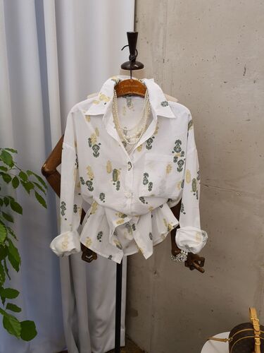 [봄신상 무배] 네빌라 패턴 나염 루즈핏 카라 긴팔 셔츠 남방