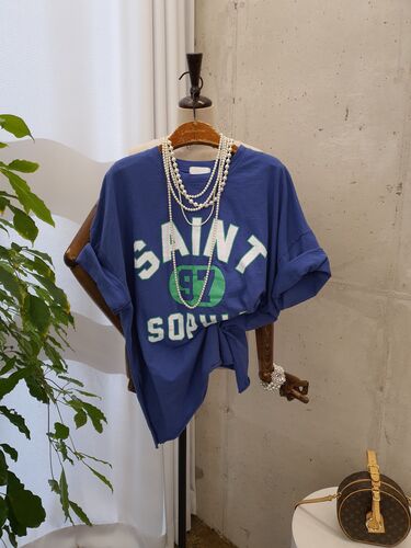[봄신상 무배] 세인트 97 롱 슬라브 트임 루즈핏 반팔 티셔츠