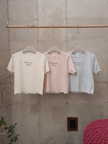 [봄신상 무배] 러빙 꽃밭 골지 물결 반팔 티셔츠